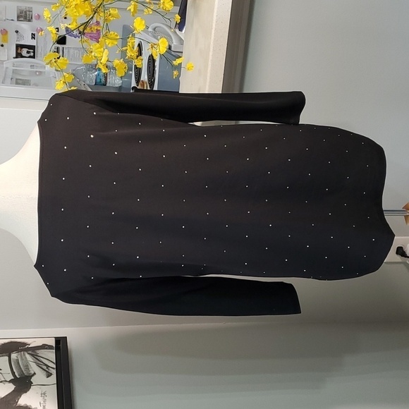 French connection black tunic top with bling. Size‎ small. Long sleeves. - Picture 5 of 8